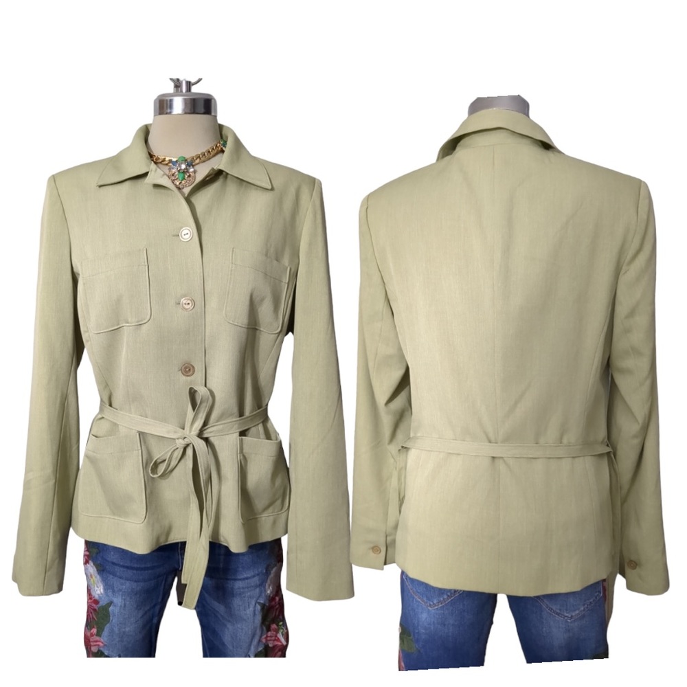 FMX. STUDIO Light Green  Jacket Belted Size 9